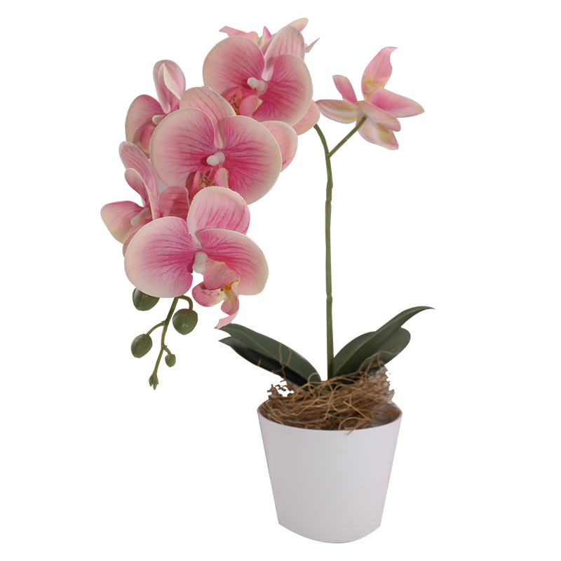 High Quality Artificial Potted Plant Orchid Flower Artificial Orchid Bonsai Flower With Pot Artificial Plants Decoration